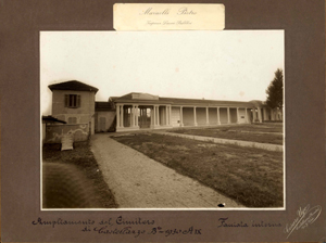 Ampliamento del Cimitero di Castellazzo Bormida, Facciata interna.