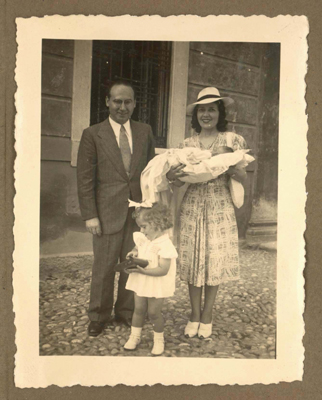 Ernesto Guerci e sua moglie con due bambini