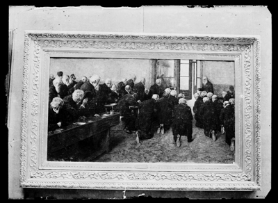 Quadro d'assemblea di anziani esposto mostra dell'ottocento ad Alessandria