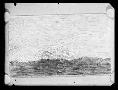 Tramonto, disegno a inchiostro e acquarello di Pellizza da Volpedo