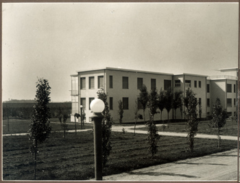 Alessandria - Sanatorio Teresio Borsalino - prospetto principale: vista panoramica in tre parti