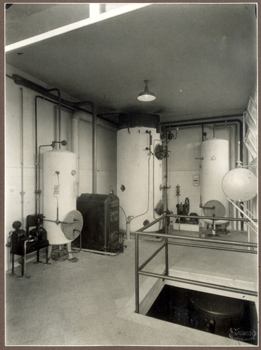 Alessandria - Sanatorio Teresio Borsalino - interno:  locale lavanderia con le caldaie per la produzione del vapore