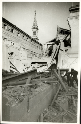 Alessandria, gli effetti del bombardamento del 5 aprile 1945 sull'Istituto Maria Ausiliatrice