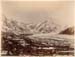 Alpi meridionali della Nuova Zelanda: veduta di un ghiacciaio con montagne sullo sfondo